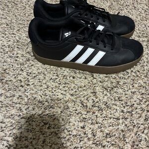 adidas Black Athletic Sneakers with White Stripes